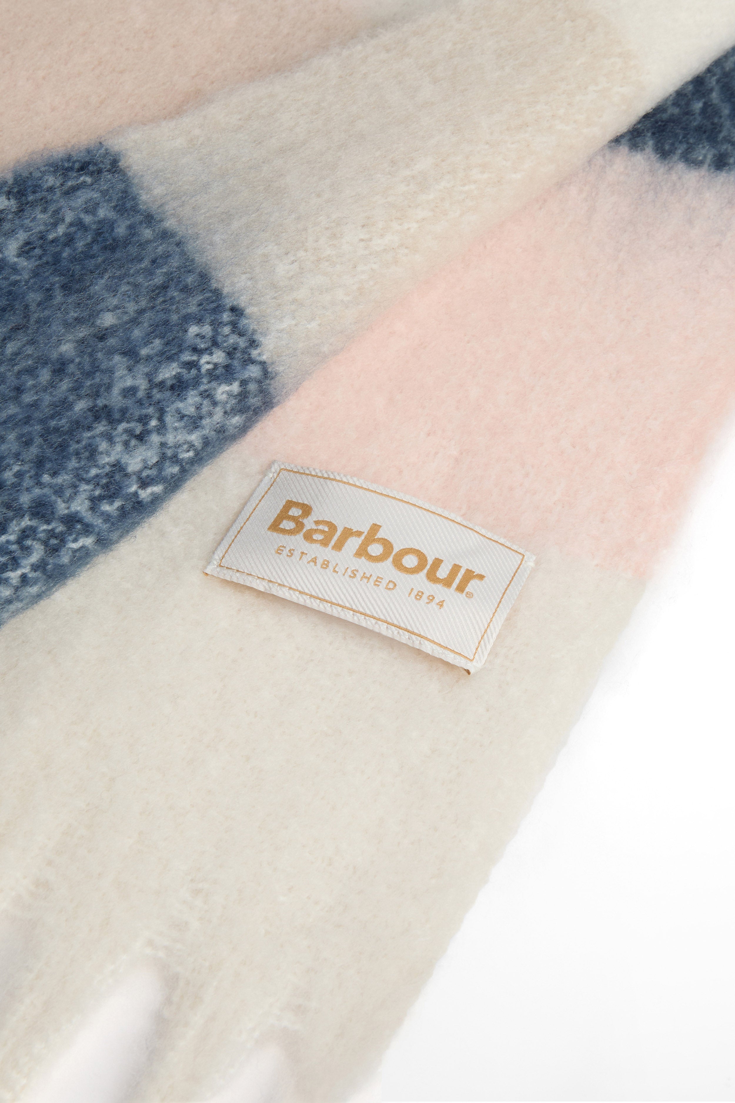 Barbour Marie Check Scarf - Navy/Blush Pink LSC0460_NY91_OS
