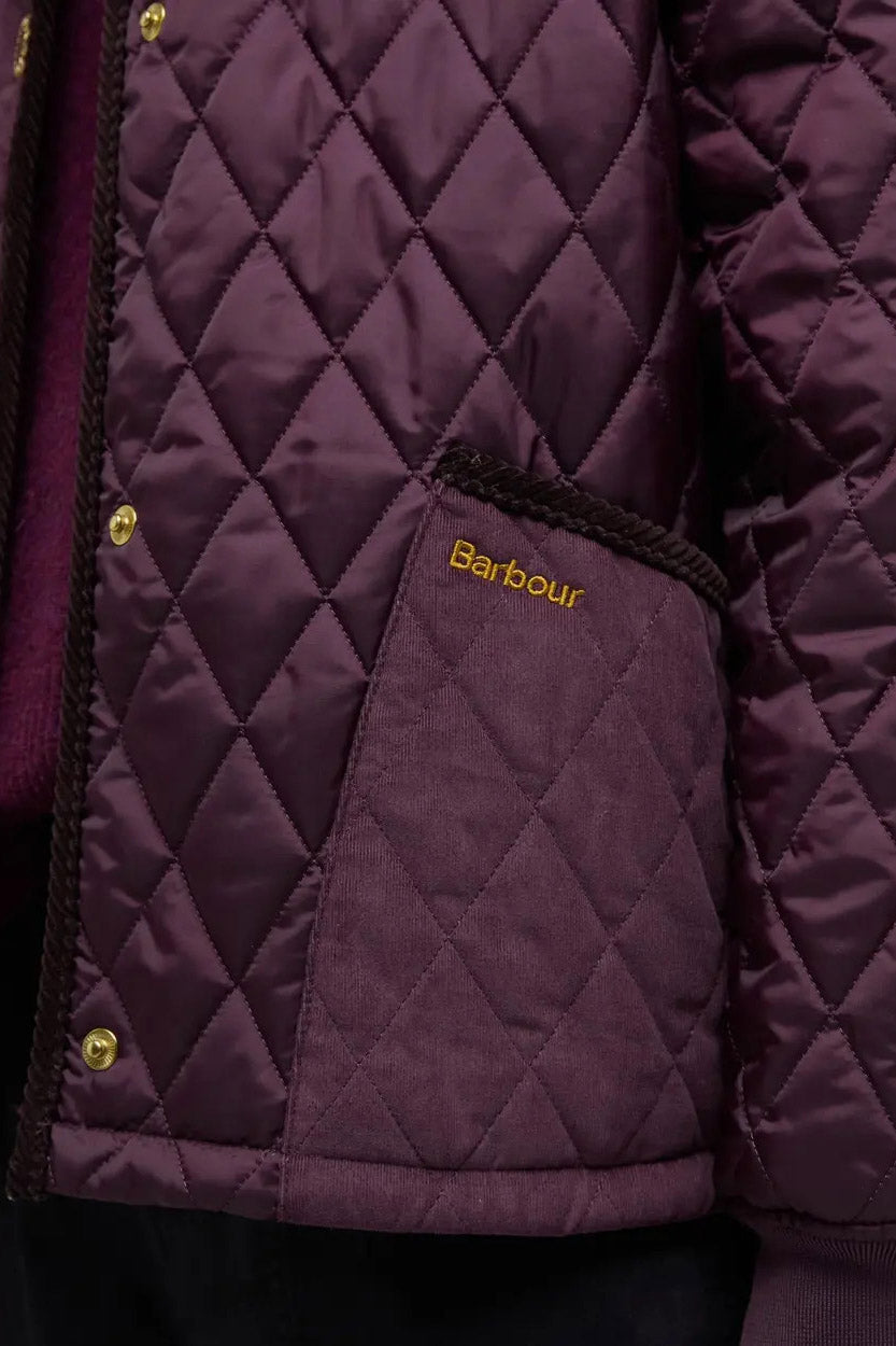 Barbour Marla Quilted Jacket - Black Cherry/Dark Brown
