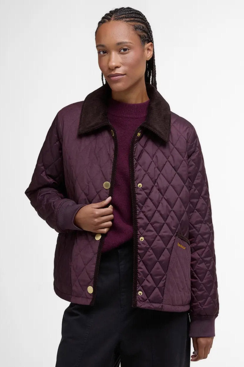 Barbour Marla Quilted Jacket - Black Cherry/Dark Brown