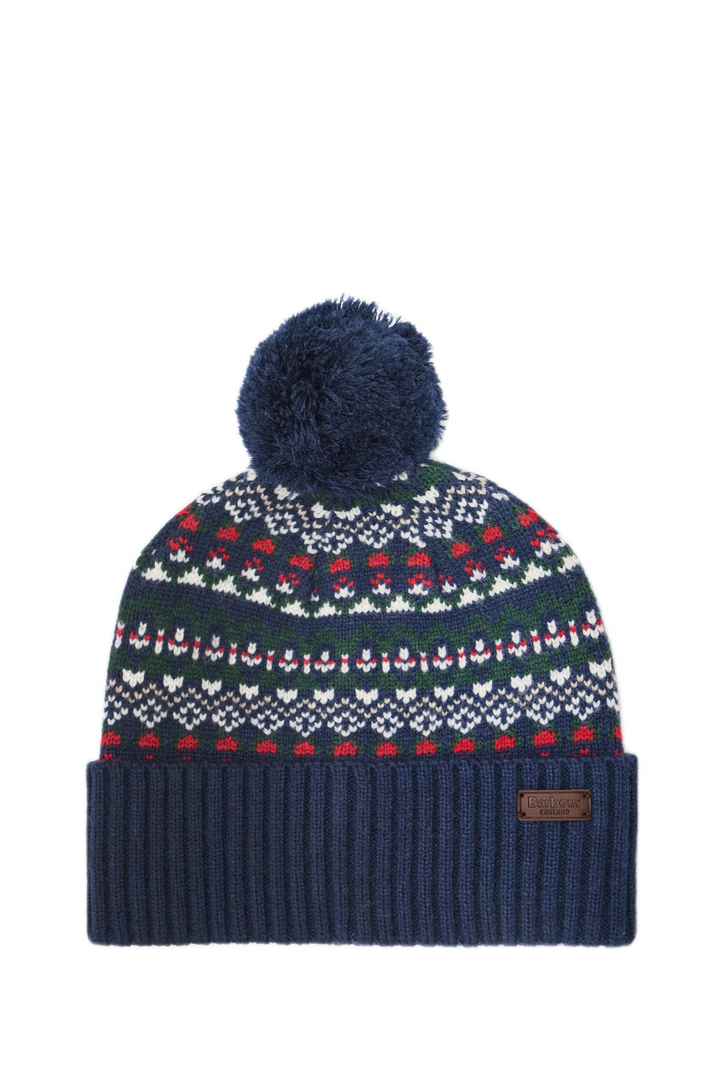 Barbour Marlow Fair Isle Beanie - Navy/Evergreen MHA0907_NY31_OS