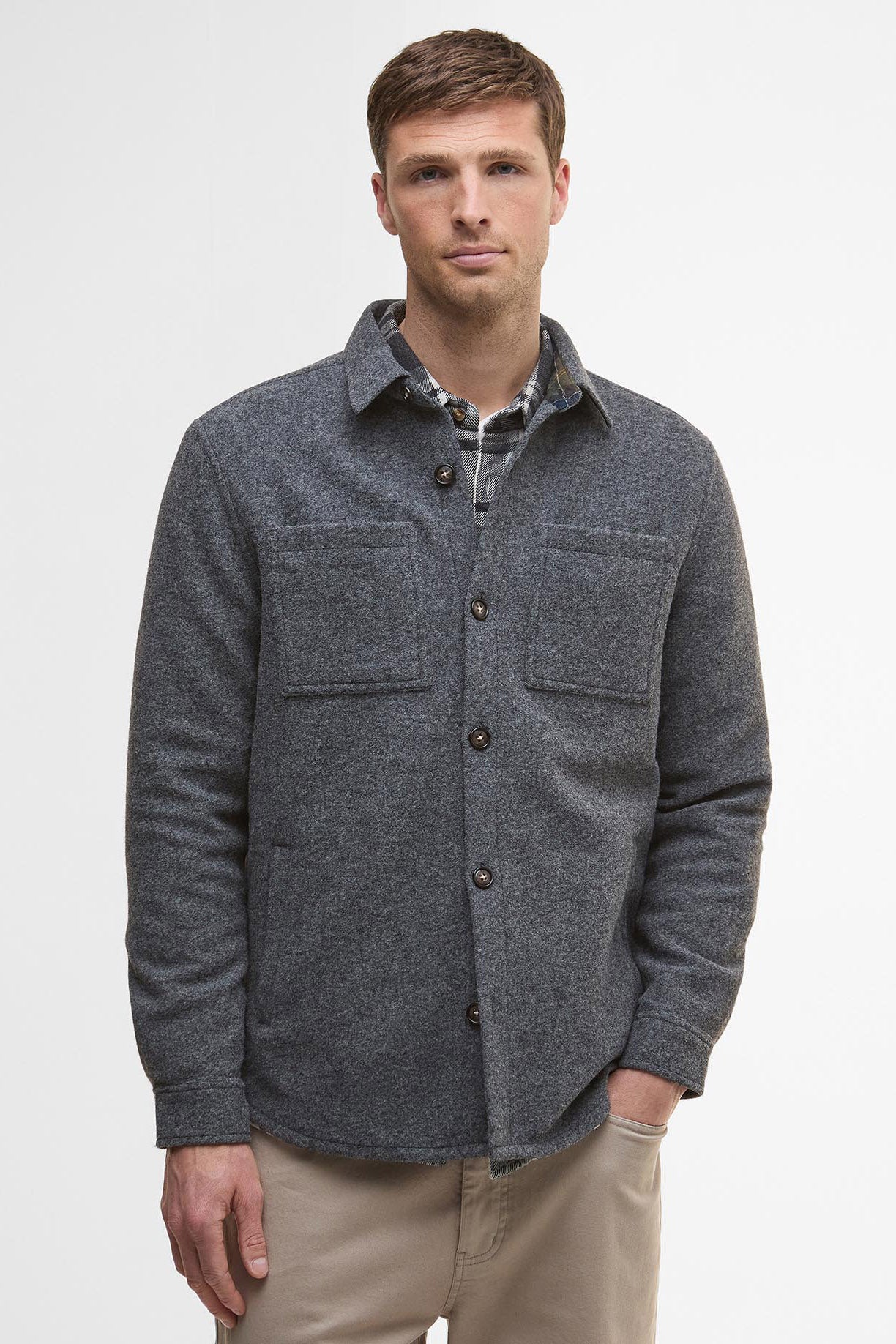 Barbour Marlow Tailored Overshirt - Dark Grey Marl