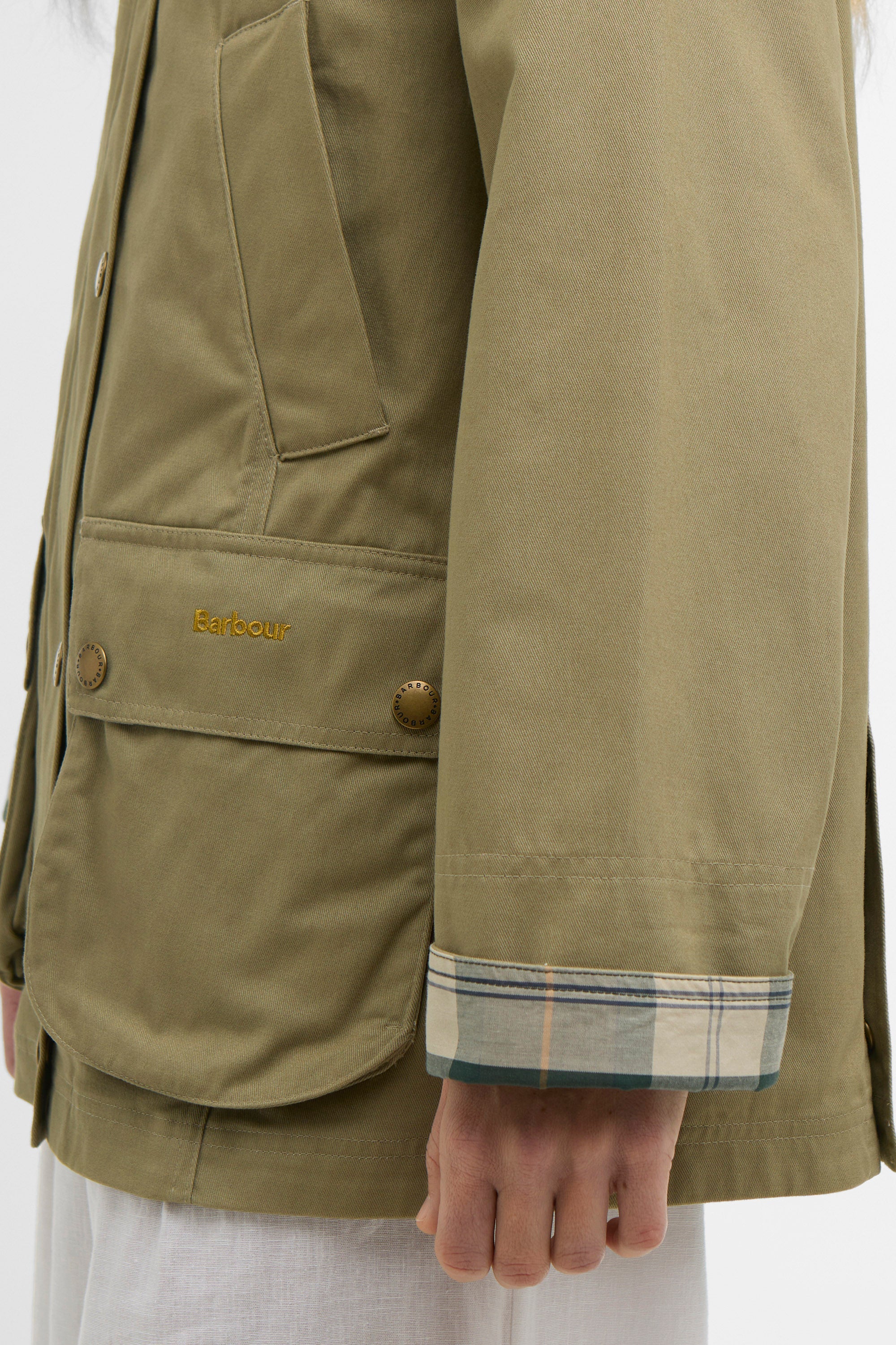 Barbour Modern Beadnell Jacket - Bleached Olive/Ancient/Gardenia
