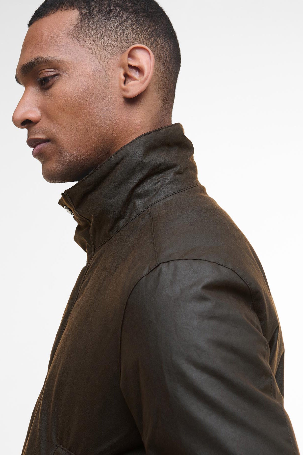 Barbour Modern Border Waxed Jacket - Dark Brown