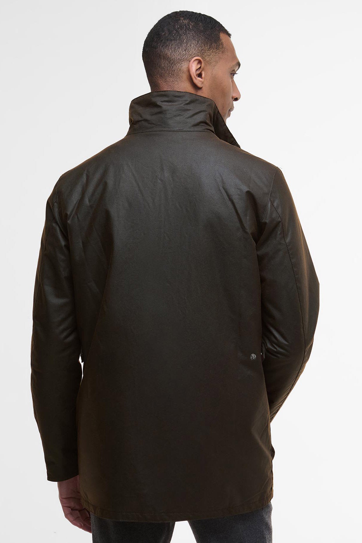 Barbour Modern Border Waxed Jacket - Dark Brown