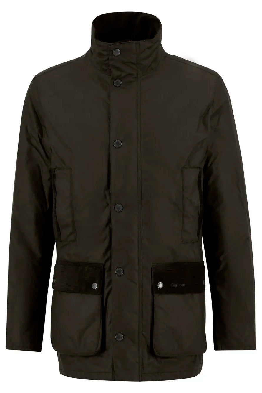 Barbour Modern Border Waxed Jacket - Dark Brown