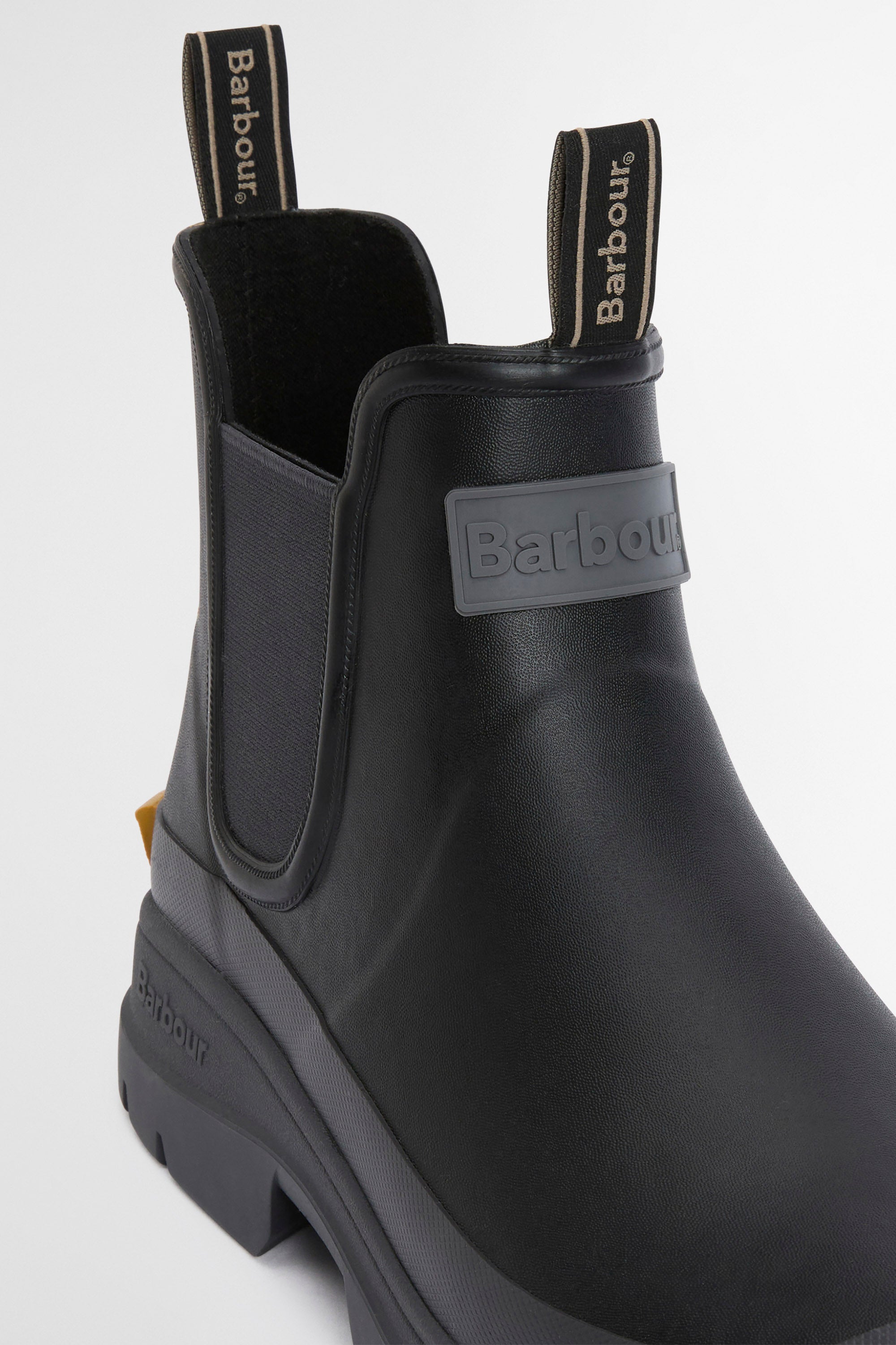 Barbour Nimbus Chelsea Wellington Boots - Black/Ochre
