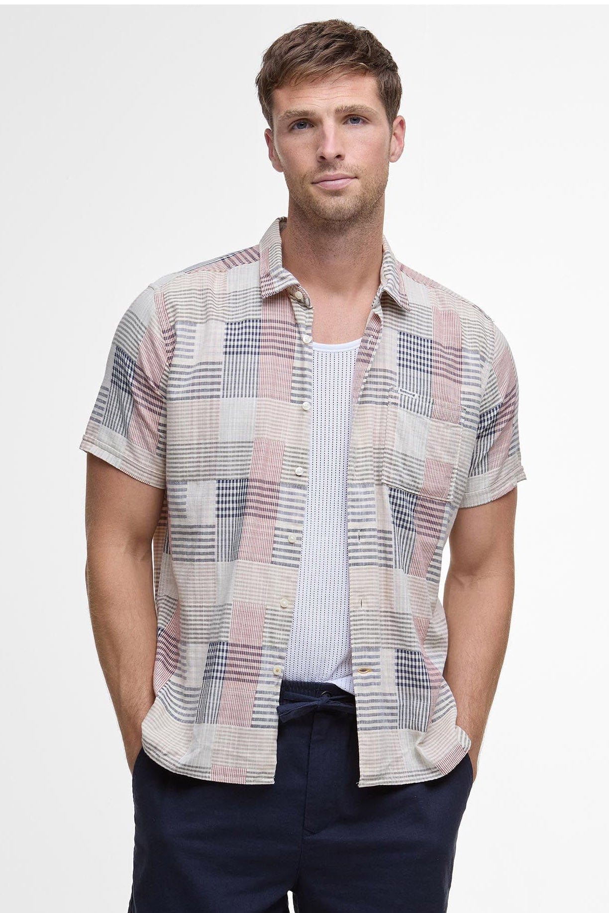Barbour Oakshore Regular Fit Short Sleeve Shirt - Washed Stone