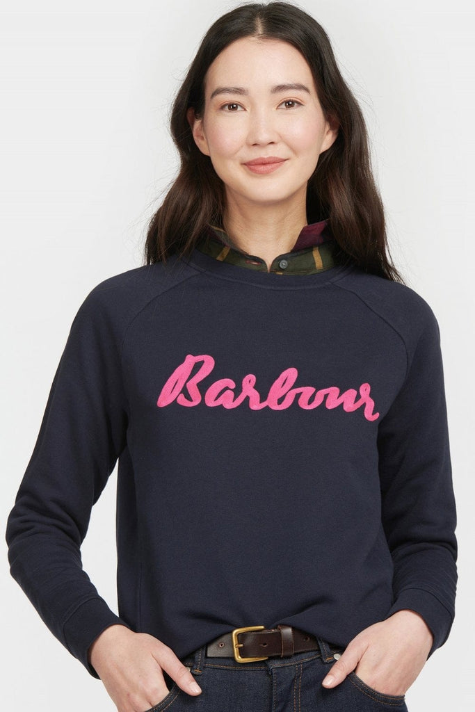 Barbour Otterburn Sweatshirt - Navy/Fuchsia