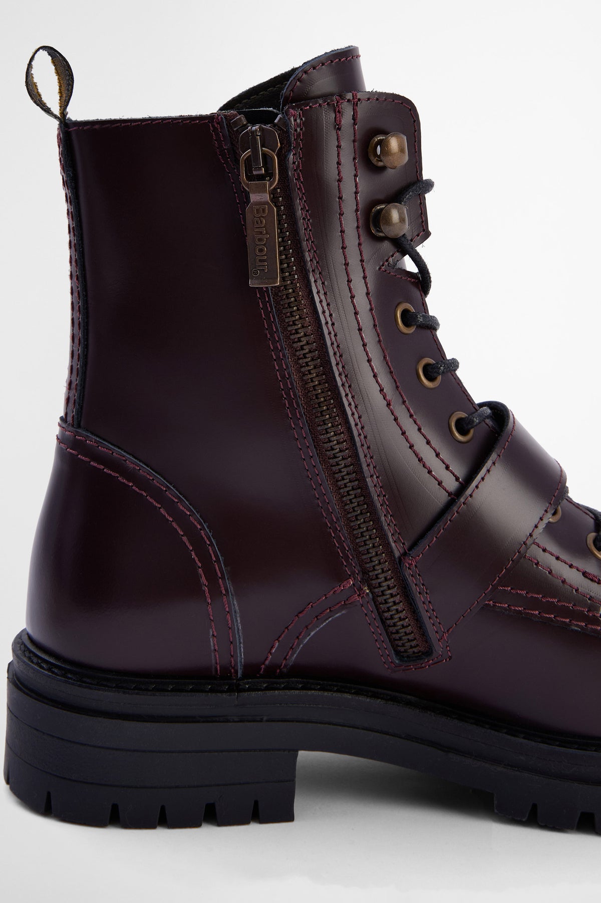 Barbour Ouseburne Biker Boot - Cherry Glace