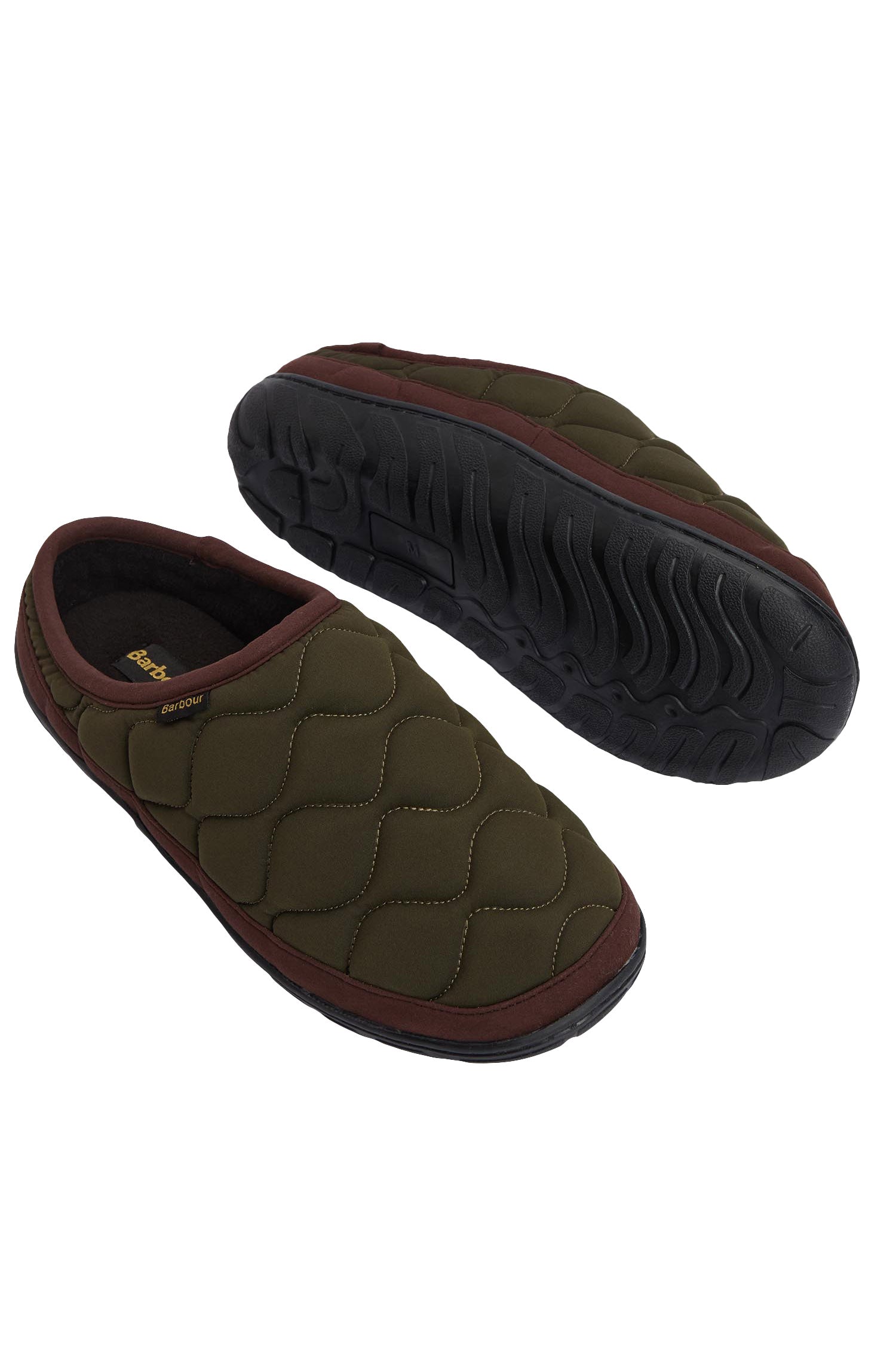 Barbour Outdale Slippers - Olive/Brown