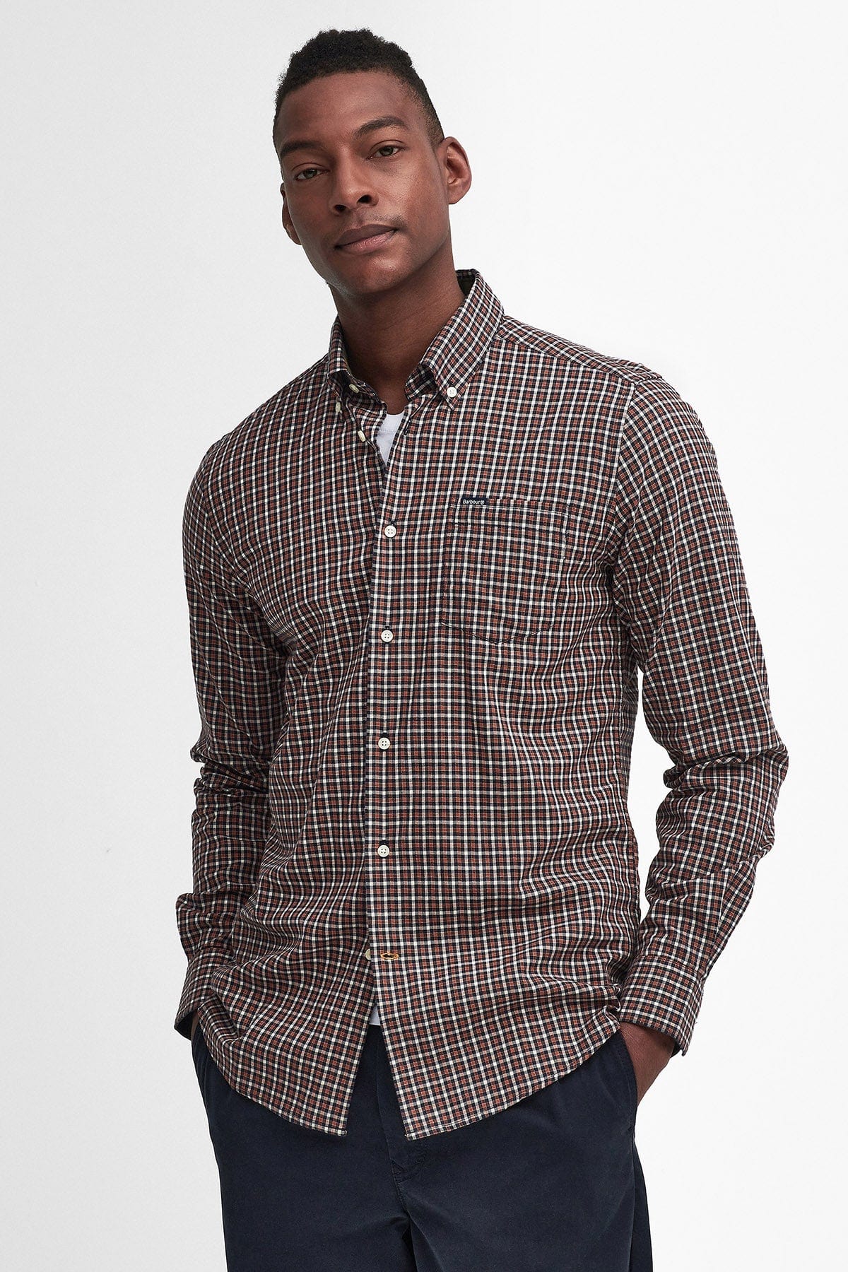 Barbour Padshaw Tailored Gingham Shirt - Navy