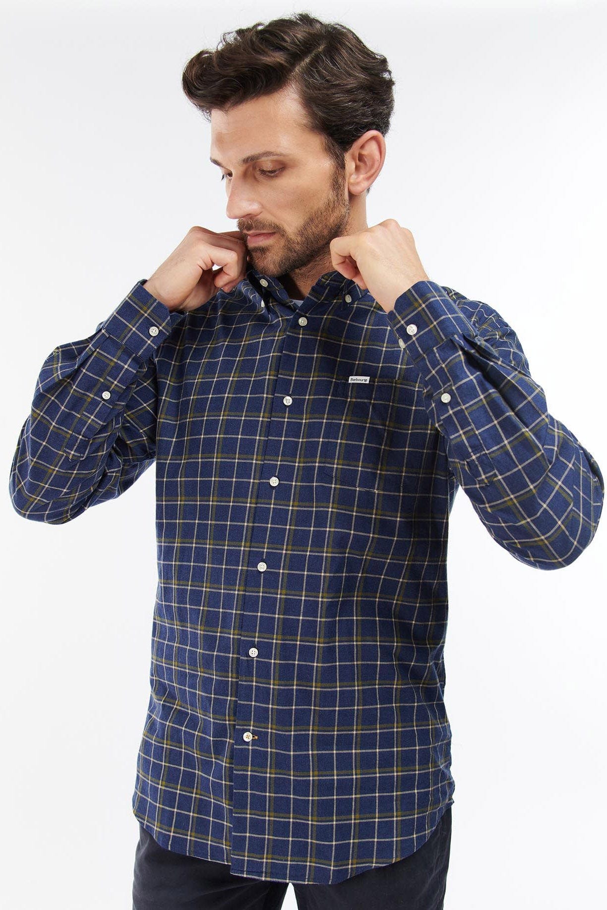 Barbour Pelton Regular Shirt Navy – Potters of Buxton