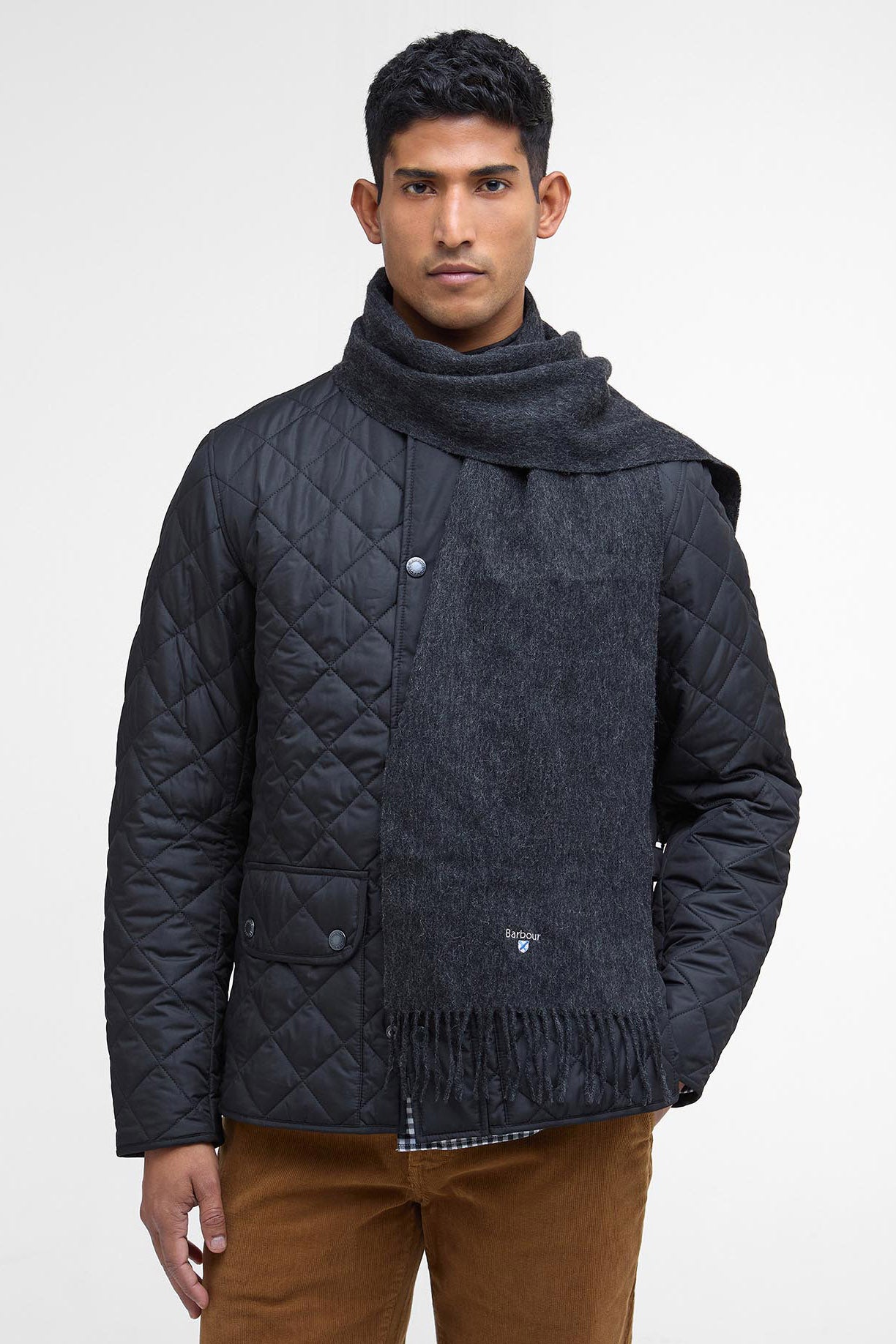 Barbour Plain Lambswool Scarf - Charcoal/Grey USC0008_CH71_OS