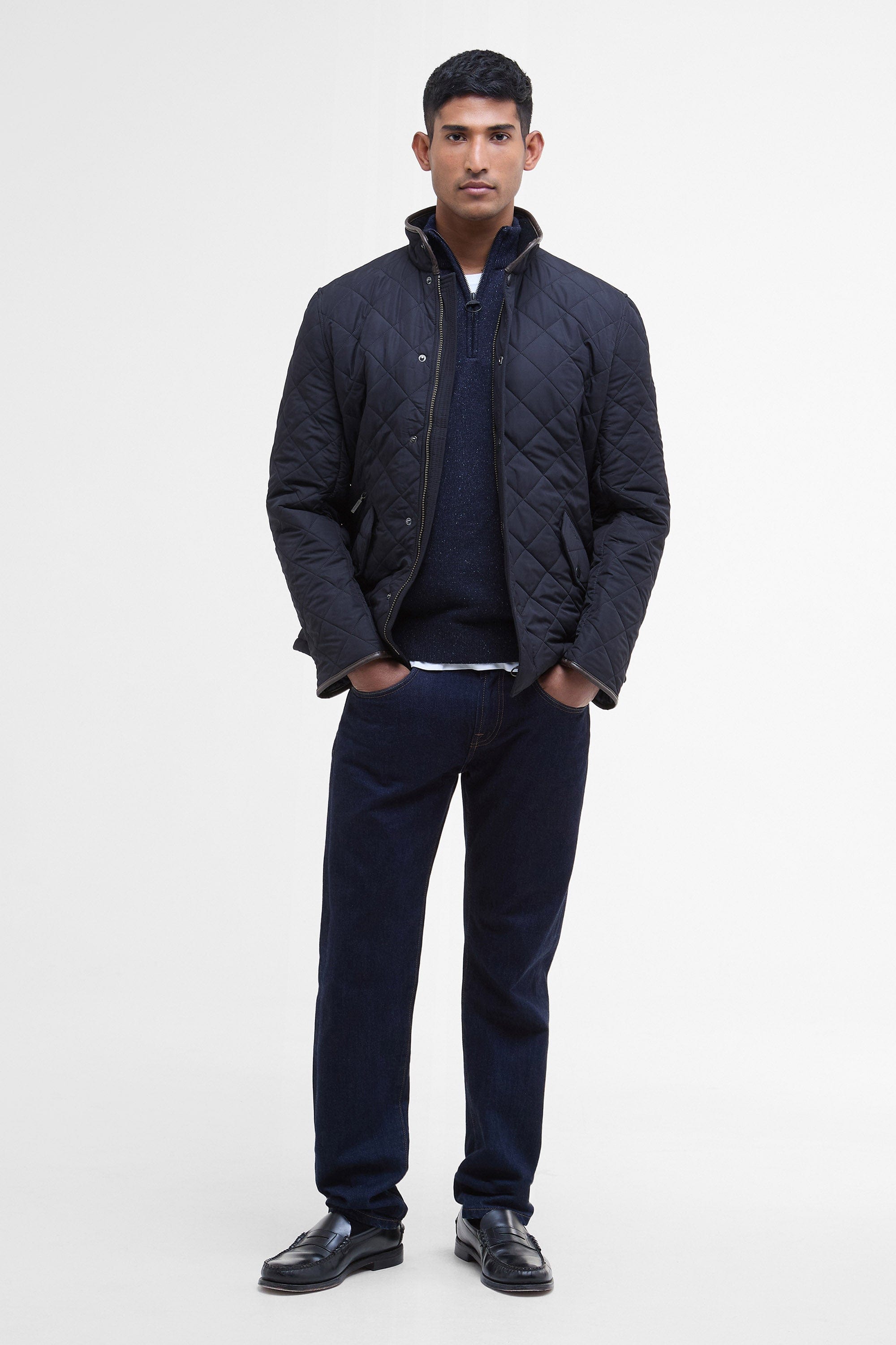 Barbour Powell Tailored Quilted Jacket - Navy