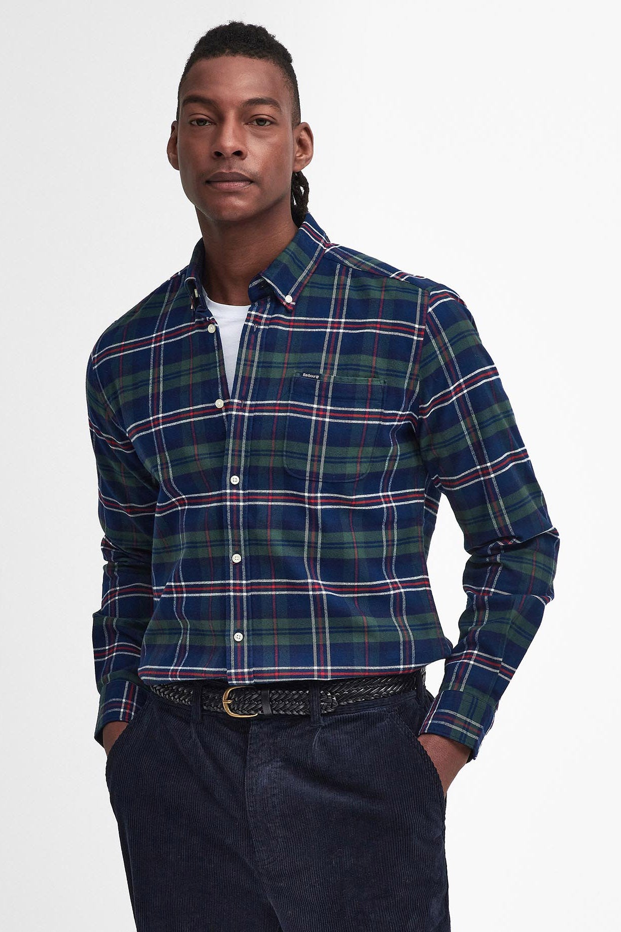 Barbour Ronan Tailored Brushed Cotton Shirt - Deep Blue