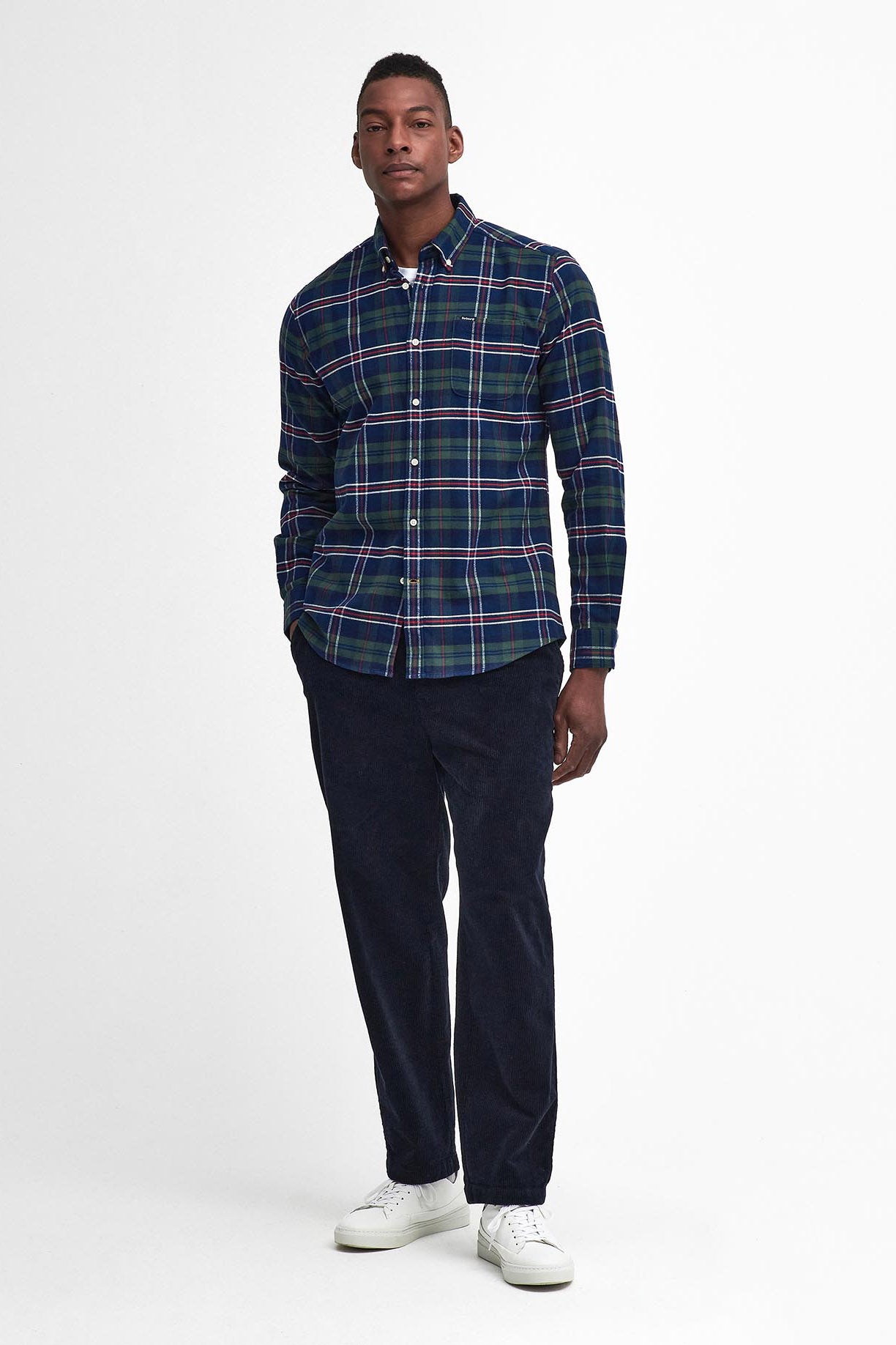 Barbour Ronan Tailored Brushed Cotton Shirt - Deep Blue
