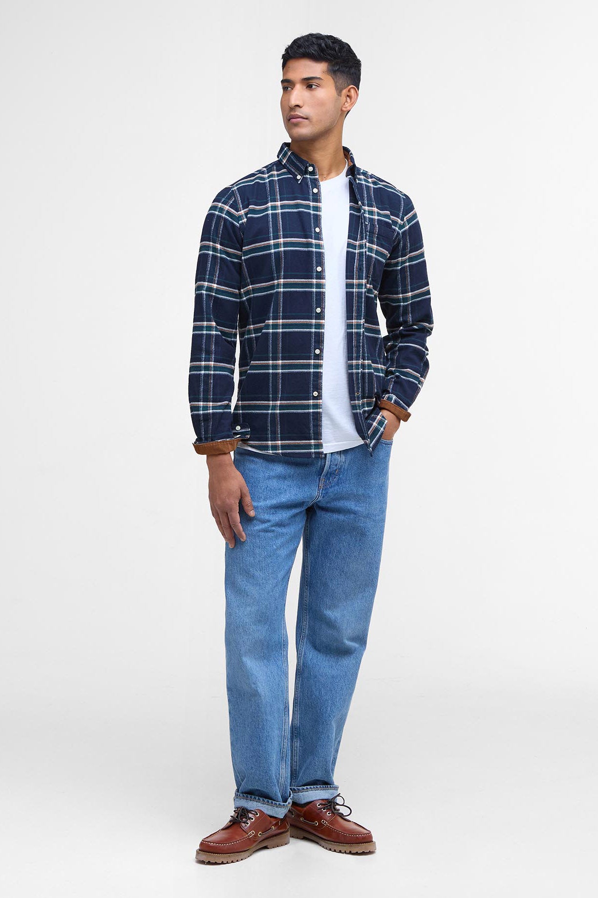 Barbour Ronan Tailored Brushed Cotton Shirt - Inky Blue