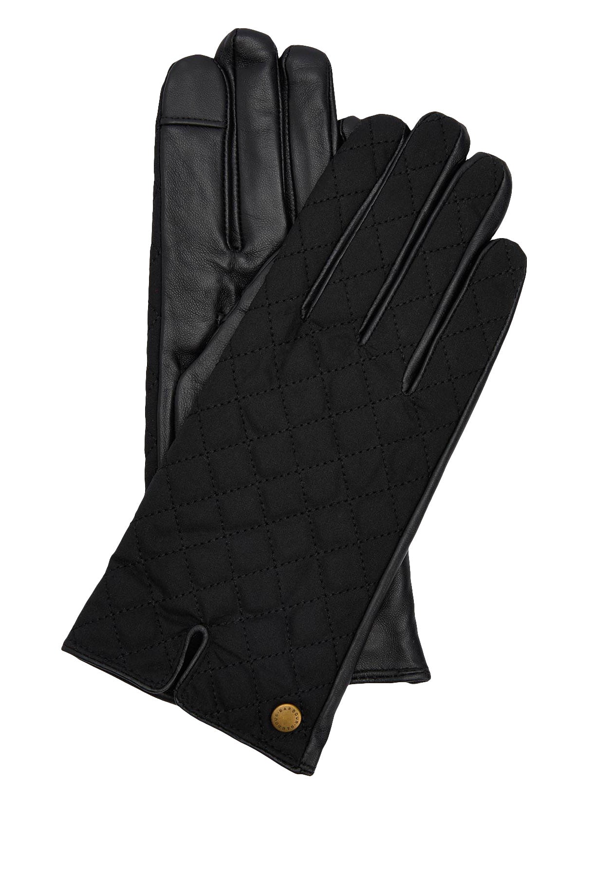 Barbour Scarlet Waxed Cotton/Leather Gloves - Black