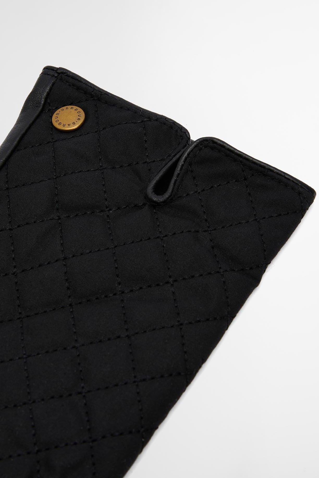 Barbour Scarlet Waxed Cotton/Leather Gloves - Black