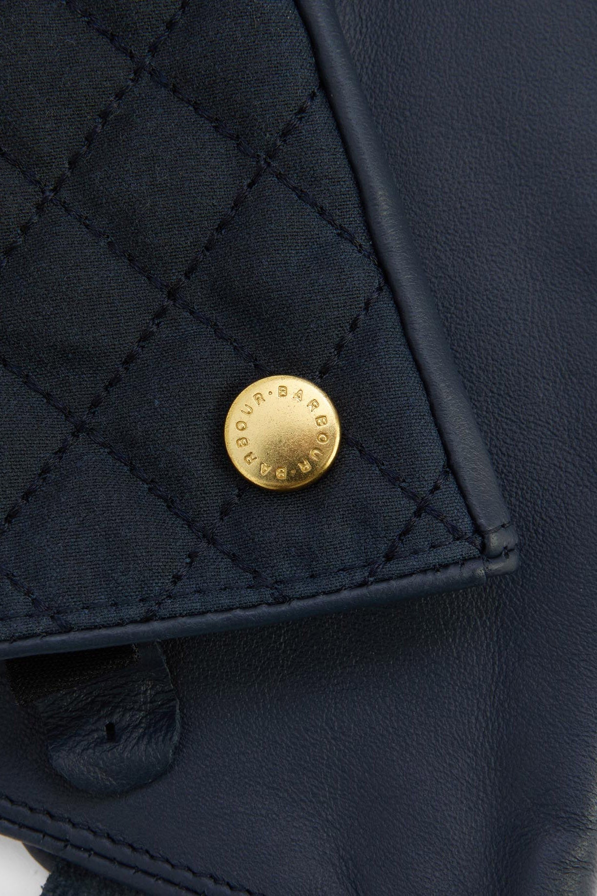 Barbour Scarlet Waxed Cotton/Leather Gloves - Navy