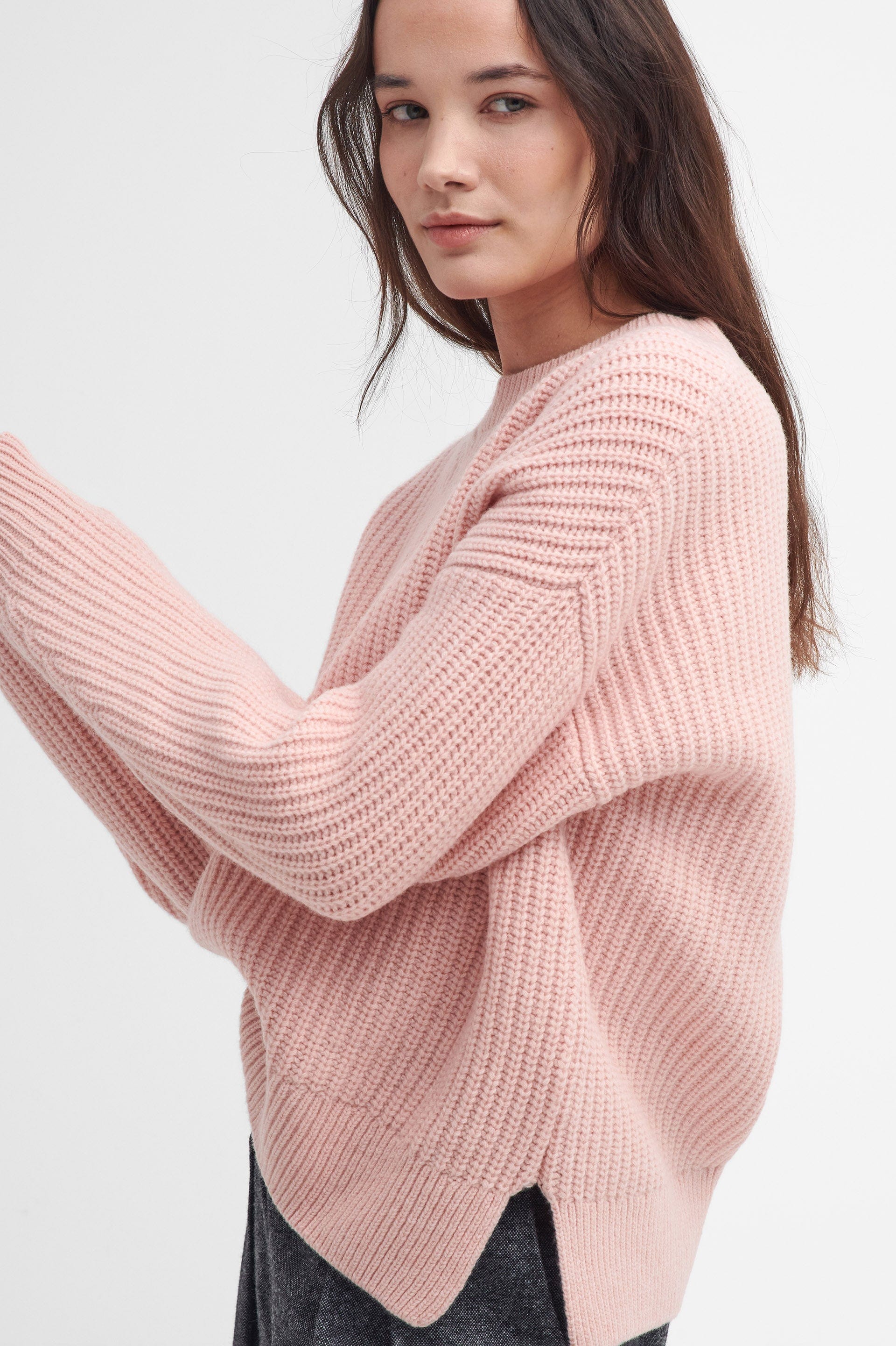 Barbour Scarlett Knitted Jumper - Mahogany Rose