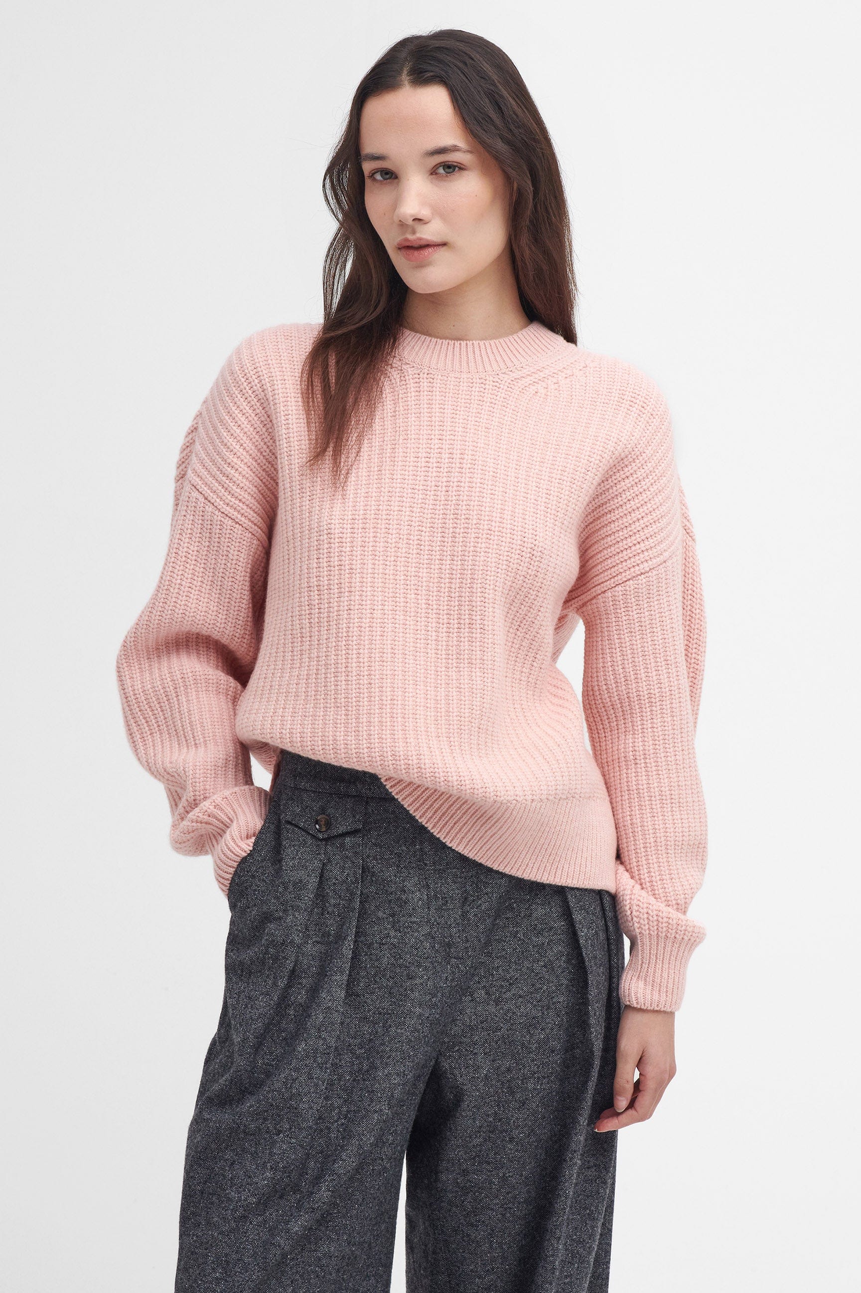Barbour Scarlett Knitted Jumper - Mahogany Rose