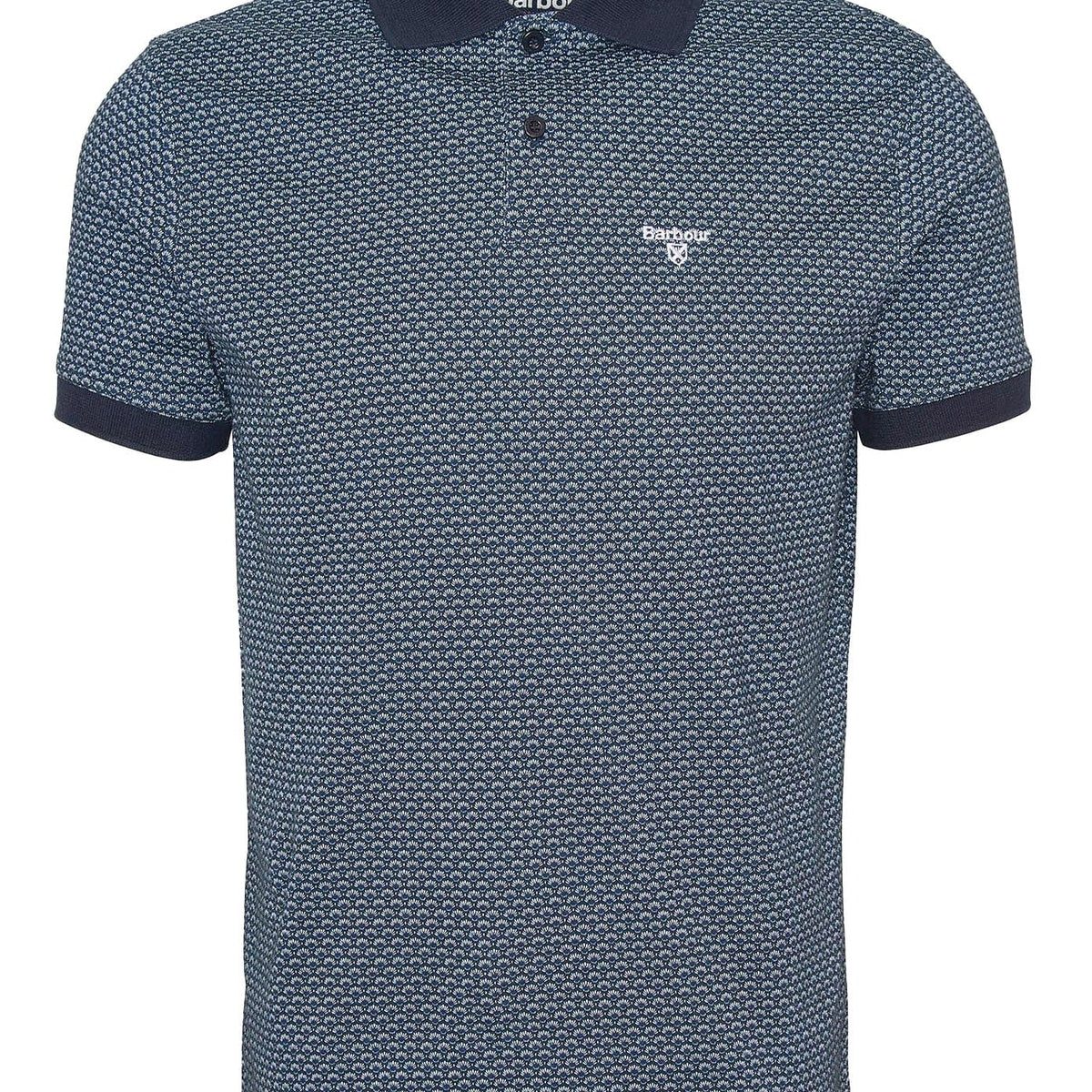Barbour Shell Print Polo Shirt - Classic Navy – Potters of Buxton