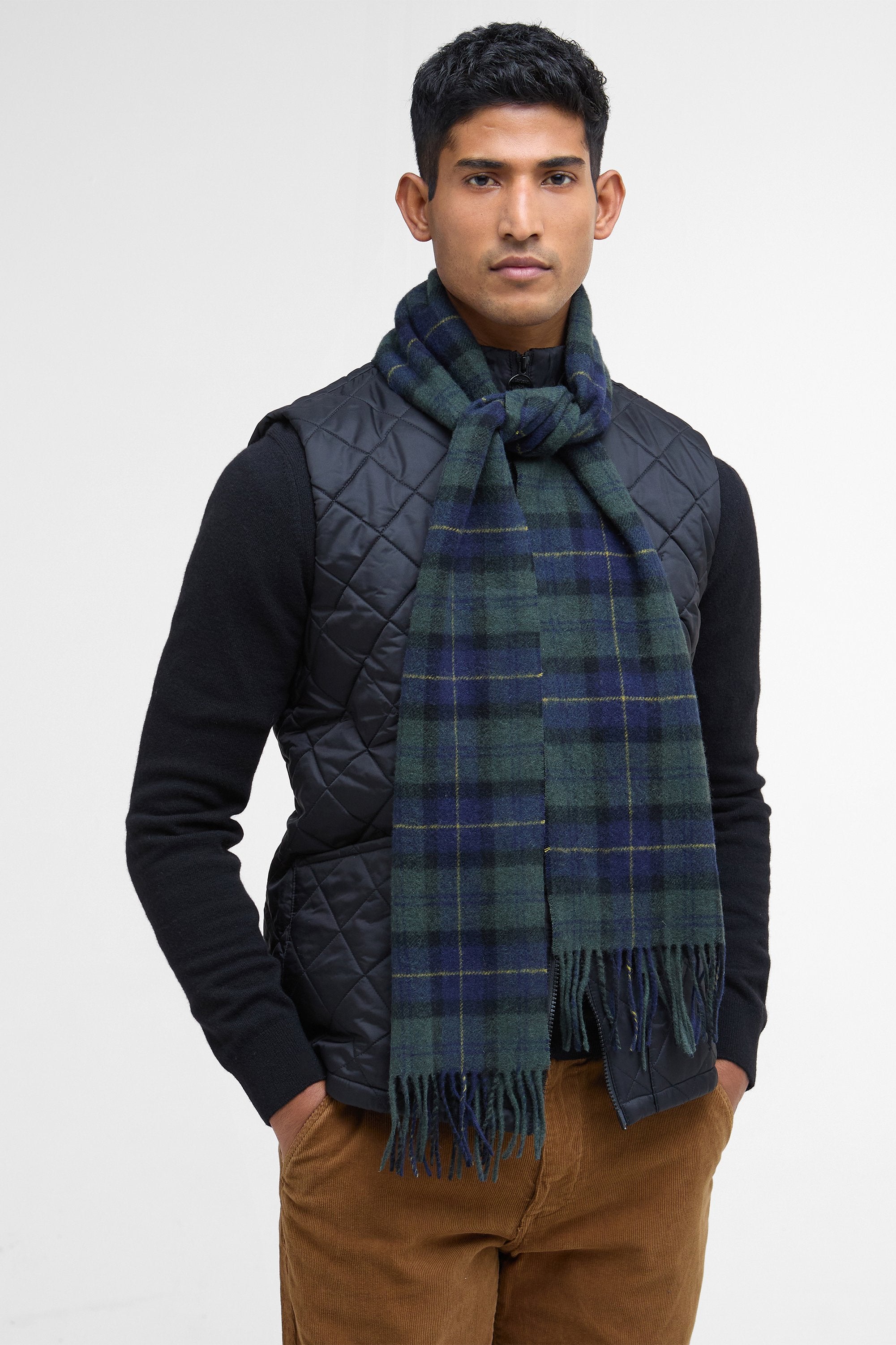 Barbour Tartan Lambswool Scarf - Olive Night USC0001_TN28_OS