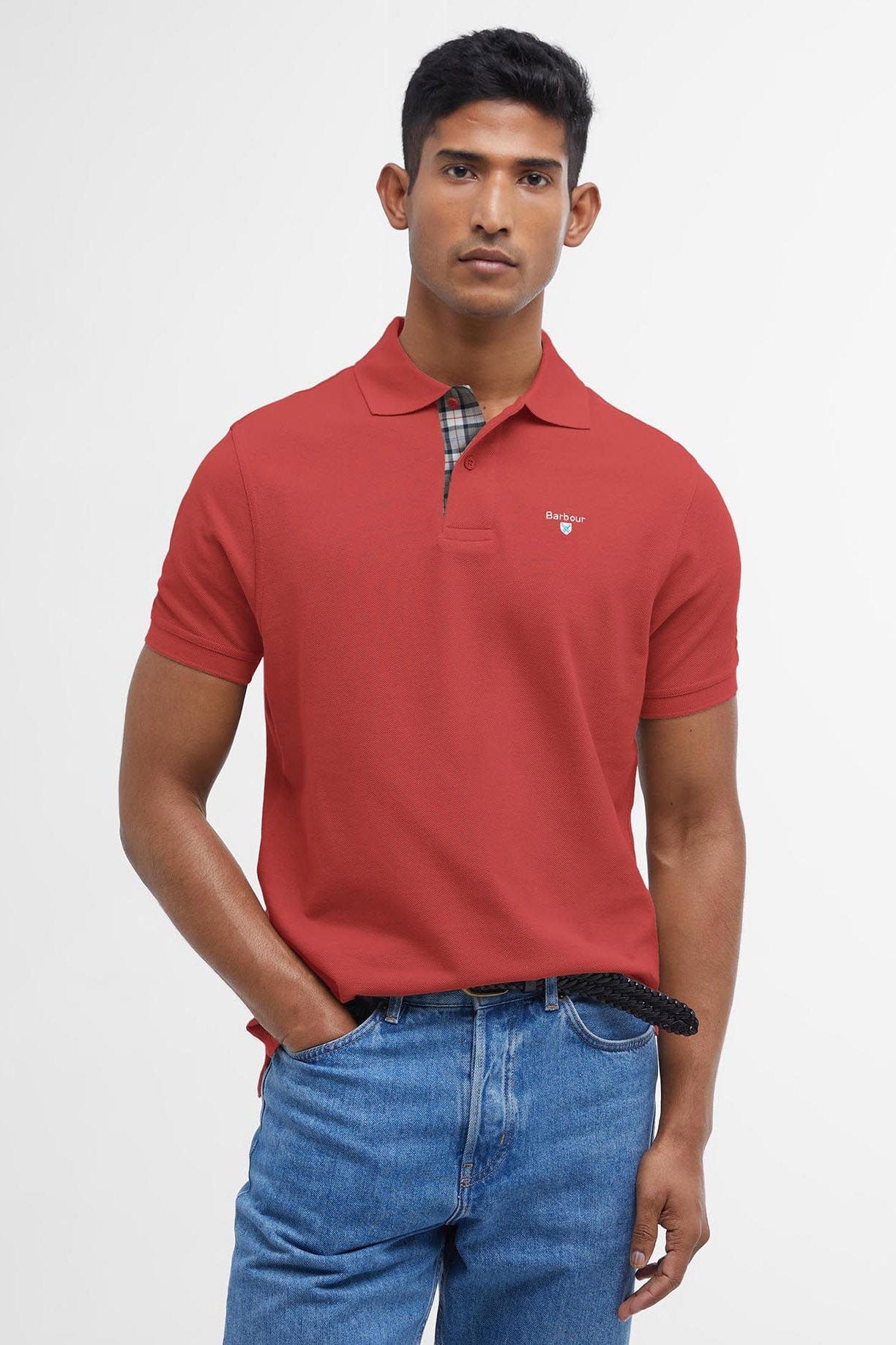 Barbour Tartan Pique Polo - Red Spice