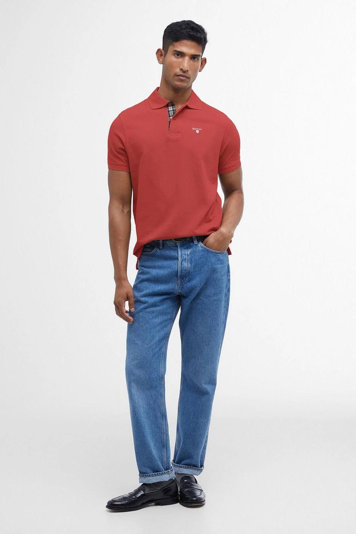 Barbour Tartan Pique Polo - Red Spice