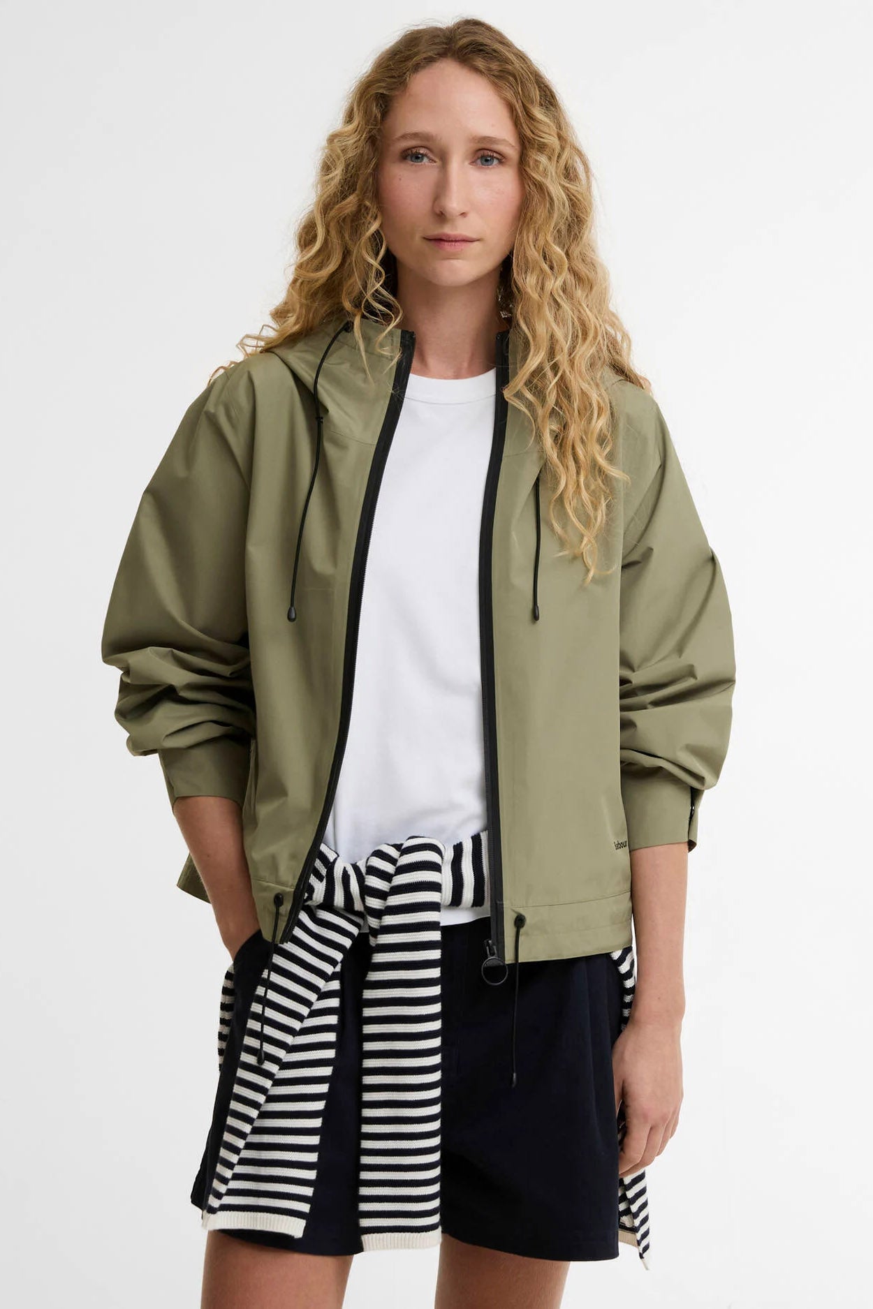 Barbour Thorpe Waterproof Jacket - Bleached Olive/Fondant