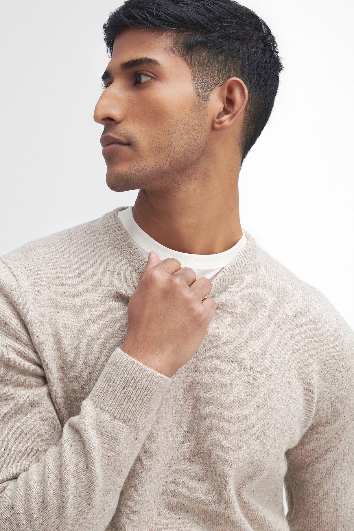 Barbour Tisbury Crew Neck Jumper - Stone