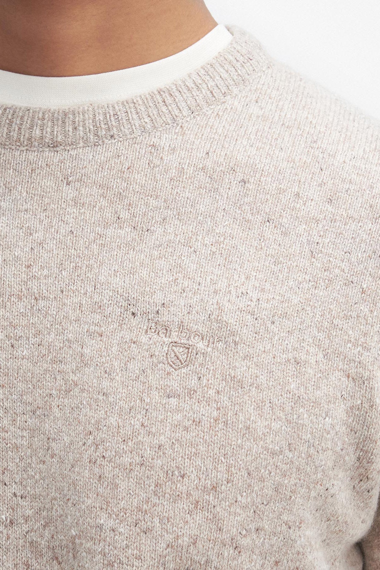 Barbour Tisbury Crew Neck Jumper - Stone