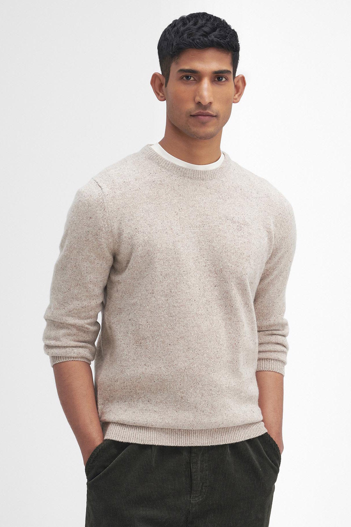 Barbour Tisbury Crew Neck Jumper - Stone