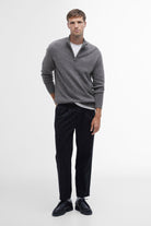 Barbour Tisbury Half Zip Knitted Jumper - Grey