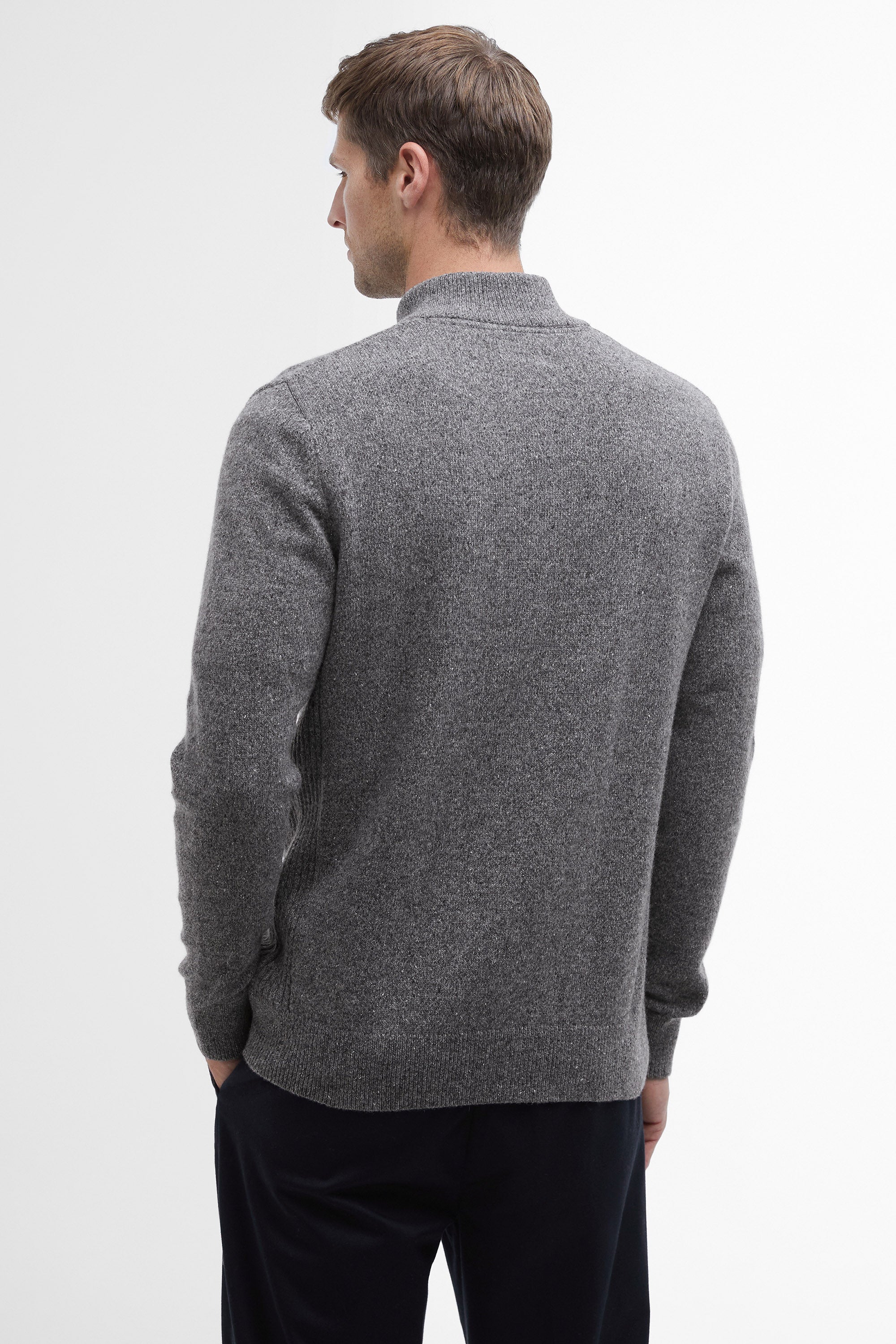 Barbour Tisbury Half Zip Knitted Jumper - Grey