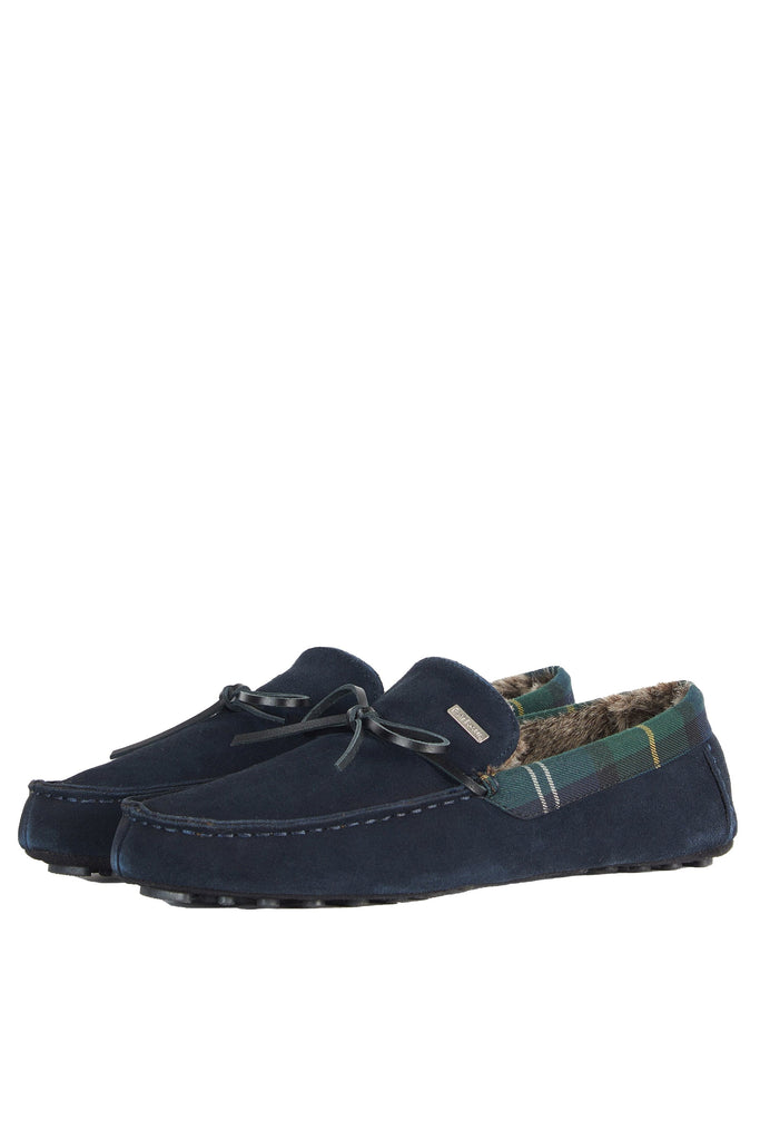 Barbour Tueart Slippers - Navy Suede