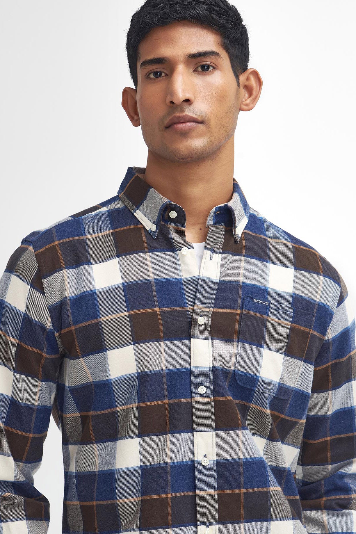 Barbour Valley Tailored Brushed Cotton Shirt - Ecru