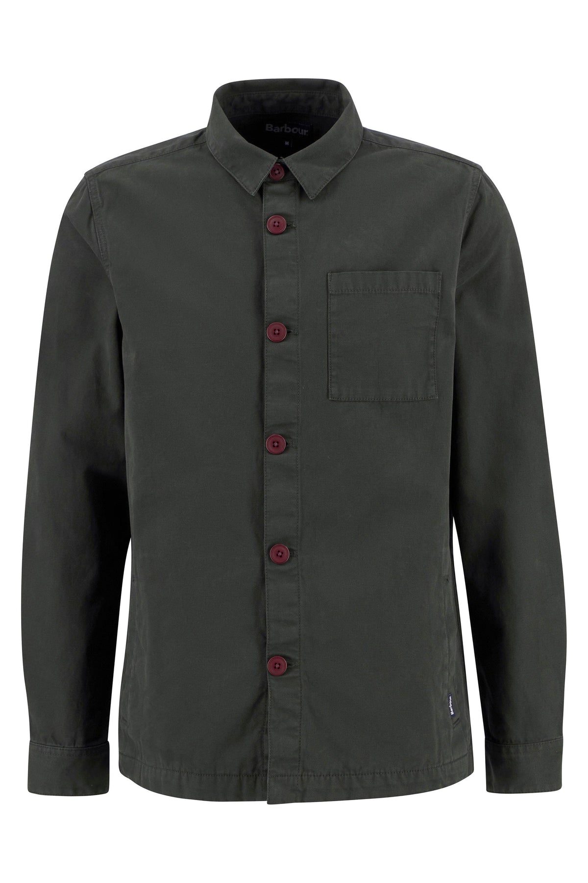 Washed Cotton Tailored Overshirt - Forest - M
