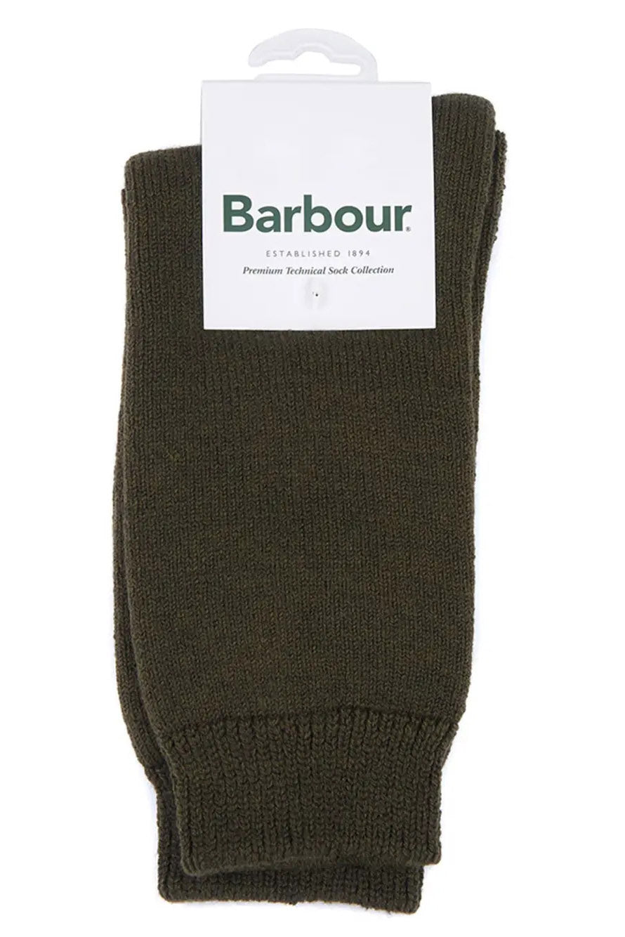 Barbour Wellington Calf Socks - Olive Green