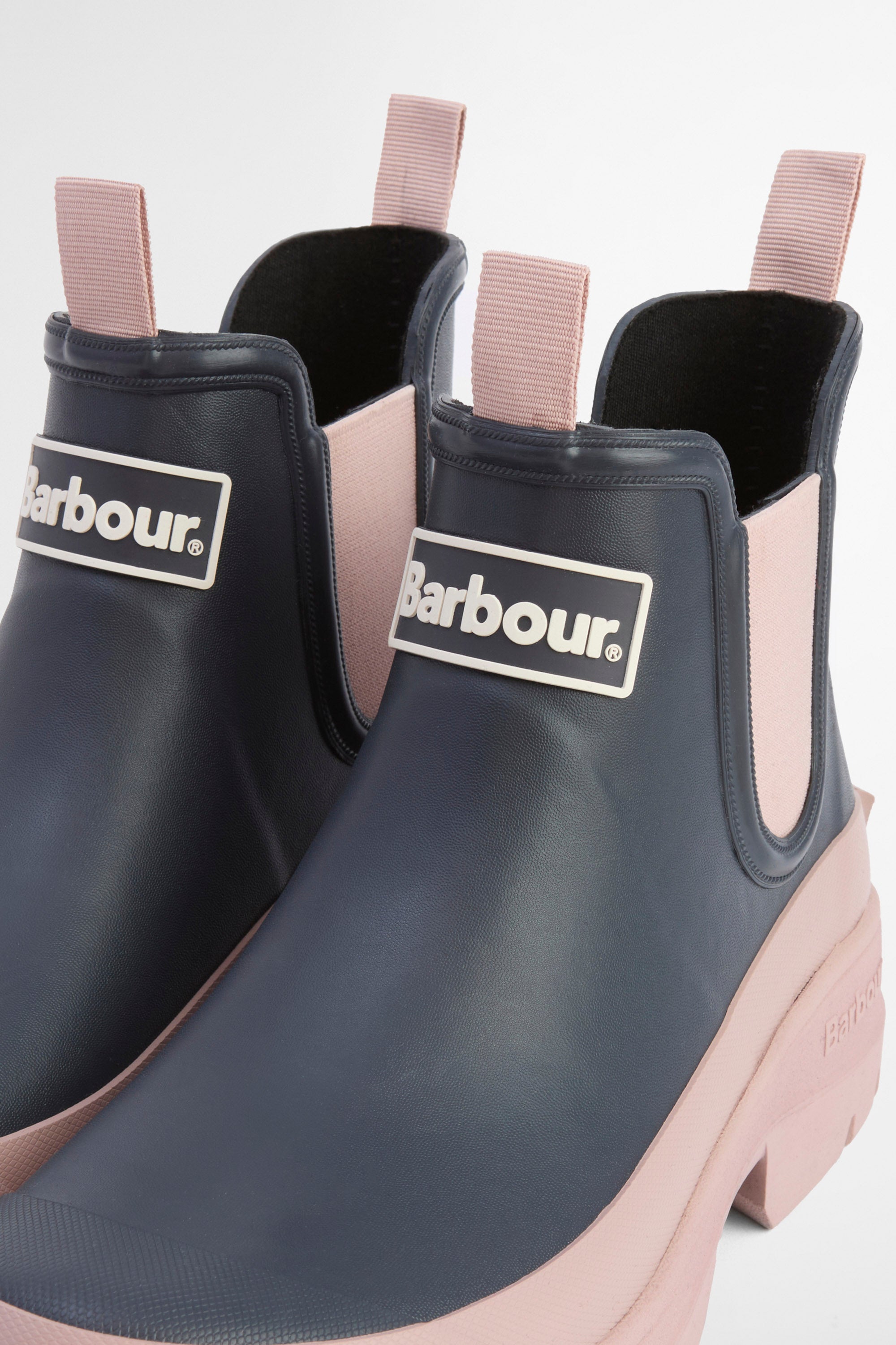 Barbour Womens Nimbus Chelsea Wellington Boots - Dusky Grey/Gardenia Pink