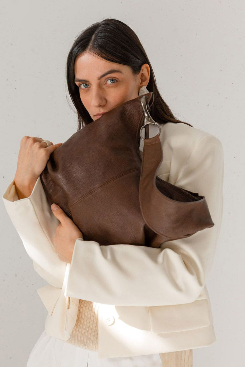 BIBA Jackpot Leather Shoulder Bag - Dark Brown JAP1L_DBROWN_OS