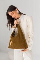 BIBA Jackpot Water Repellent Leather Suede Shoulder Bag - Khaki JAP2L_KHAKI_OS