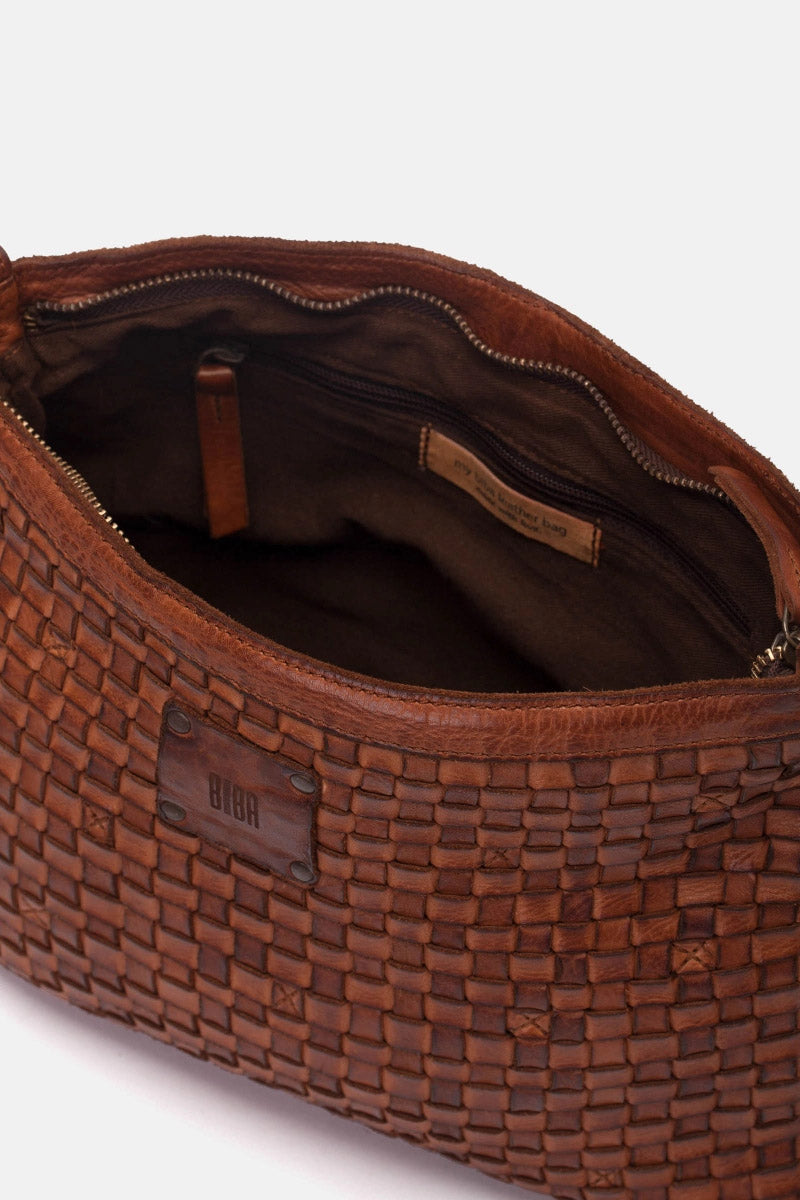 BIBA Kansas Woven Leather Crossbody Bag - Tan KA2_TAN_OS