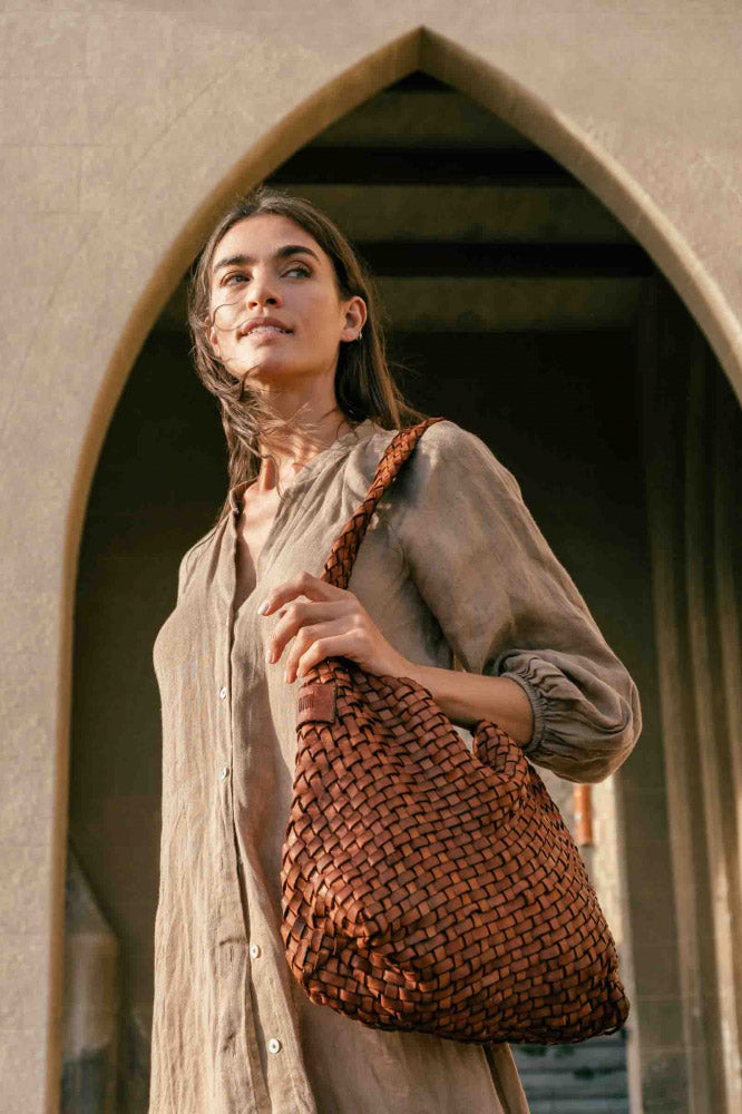BIBA Killen Woven Leather Shoulder Bag - Tan KILL_TAN_OS