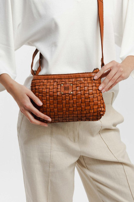 BIBA Mini Kansas Woven Leather Crossbody Bag - Tan KA9_TAN_OS