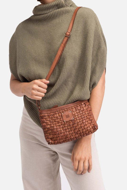 BIBA Mini Kansas Woven Leather Crossbody Bag - Tan KA9_TAN_OS