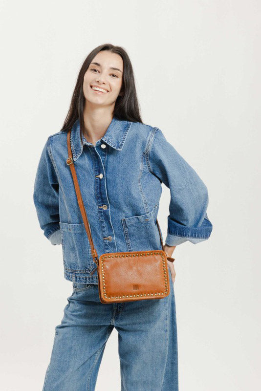 BIBA Rockwall Studded Cross Body Bag - Tan RAL1L_TAN_OS
