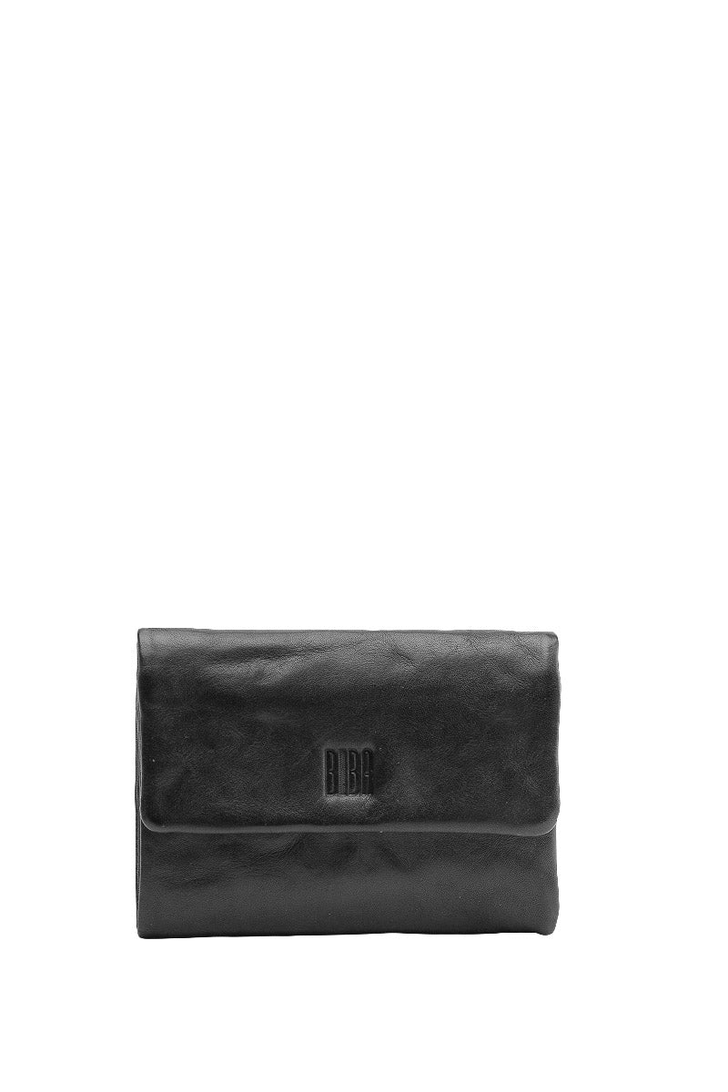 BIBA Tombstone Flap Leather Purse - Black TOT1L_BLACK_OS