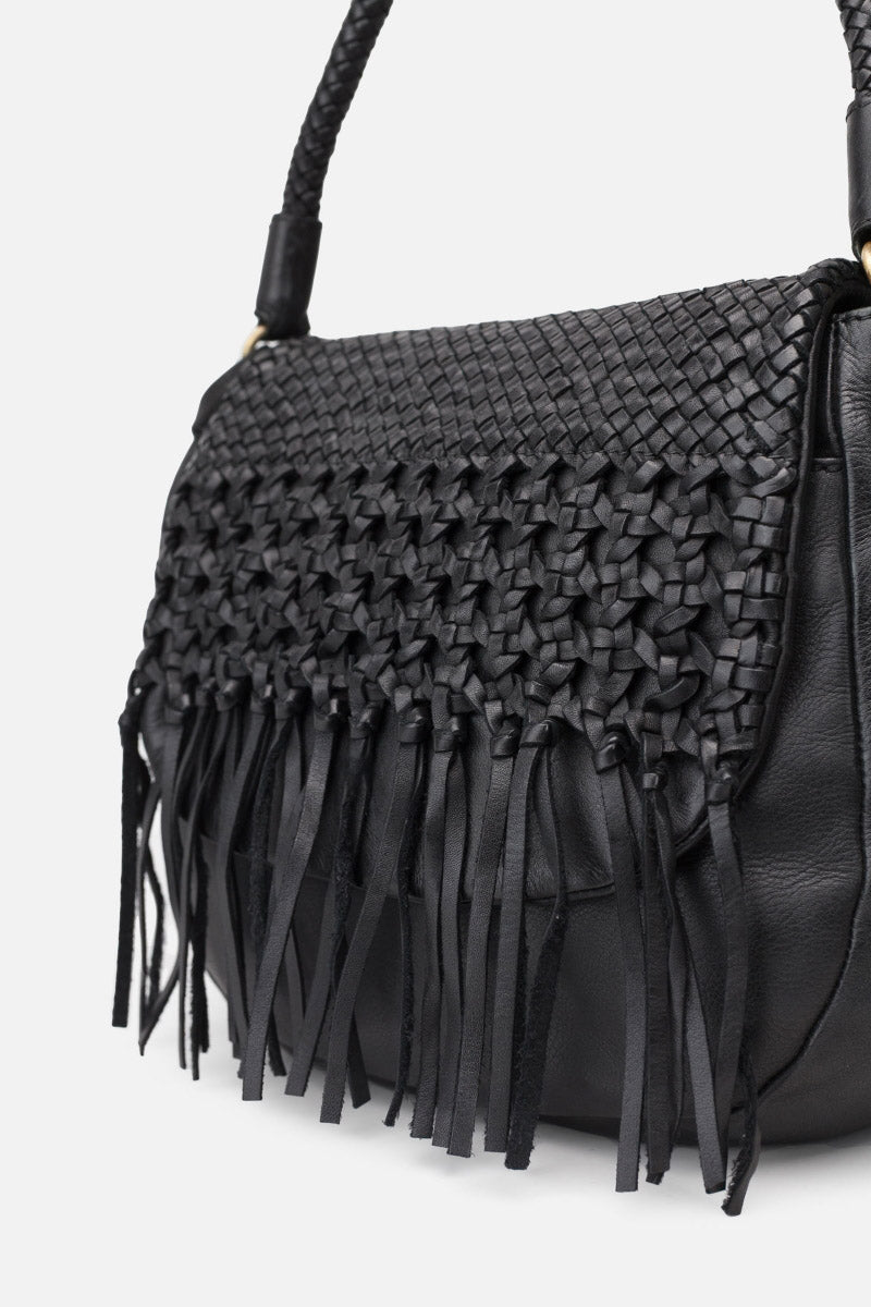BIBA Varney Fringe Flap Bag - Black VAR1L_BLACK_OS